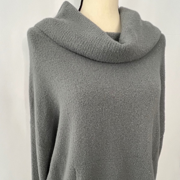 Express Cowl Neck Drawstring Waist Sweater Sz Small- Grey - Picture 5 of 9